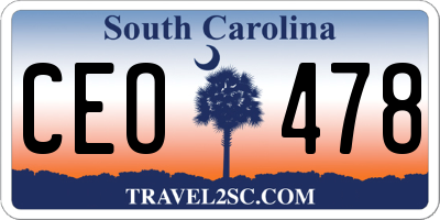 SC license plate CEO478