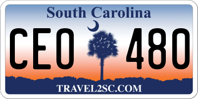 SC license plate CEO480