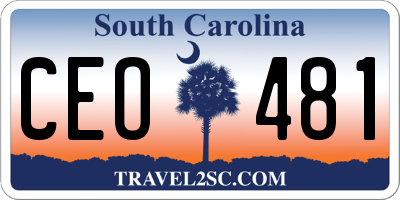 SC license plate CEO481