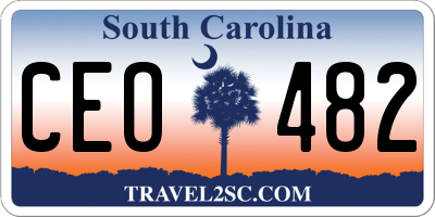 SC license plate CEO482