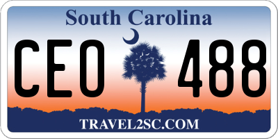 SC license plate CEO488
