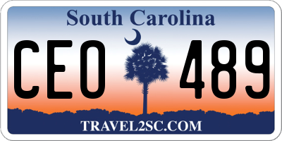 SC license plate CEO489