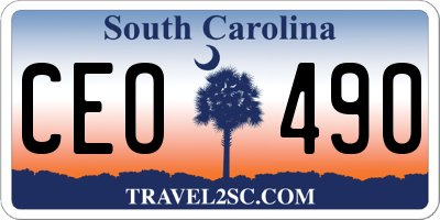 SC license plate CEO490