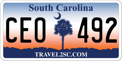 SC license plate CEO492