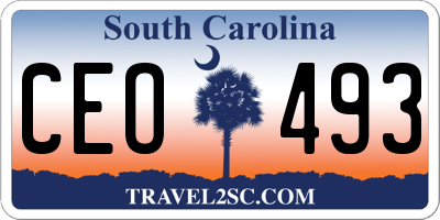 SC license plate CEO493