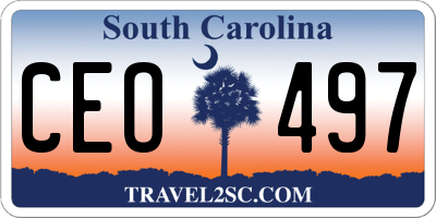SC license plate CEO497