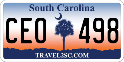 SC license plate CEO498