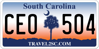 SC license plate CEO504