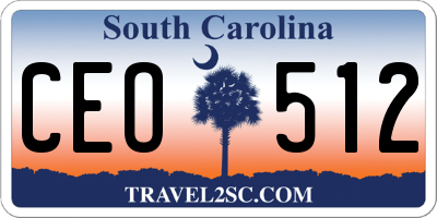 SC license plate CEO512