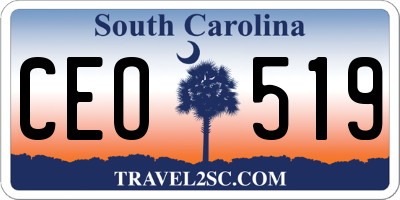 SC license plate CEO519