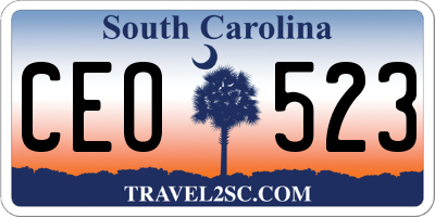 SC license plate CEO523