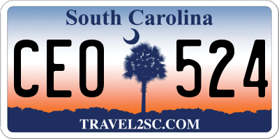 SC license plate CEO524
