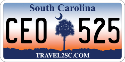 SC license plate CEO525