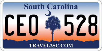 SC license plate CEO528