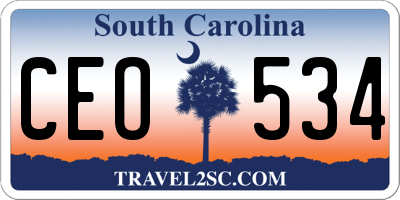 SC license plate CEO534