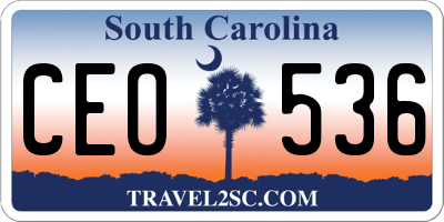 SC license plate CEO536