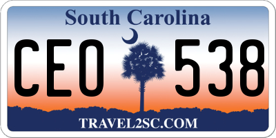 SC license plate CEO538