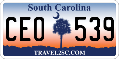 SC license plate CEO539