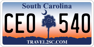 SC license plate CEO540