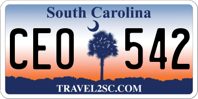SC license plate CEO542