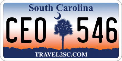 SC license plate CEO546