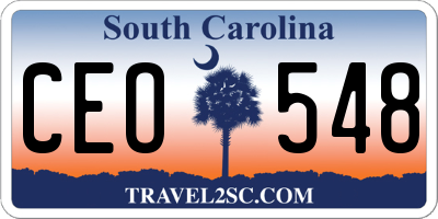 SC license plate CEO548