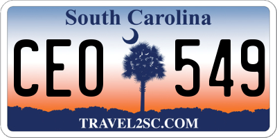 SC license plate CEO549