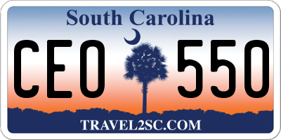 SC license plate CEO550
