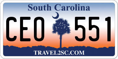 SC license plate CEO551
