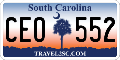 SC license plate CEO552
