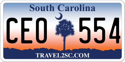 SC license plate CEO554