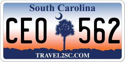 SC license plate CEO562