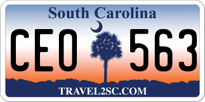 SC license plate CEO563