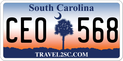 SC license plate CEO568