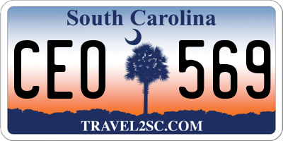 SC license plate CEO569