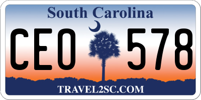 SC license plate CEO578