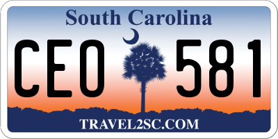 SC license plate CEO581