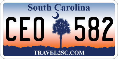 SC license plate CEO582