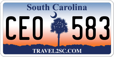 SC license plate CEO583