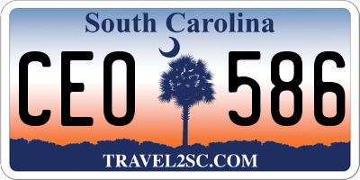 SC license plate CEO586