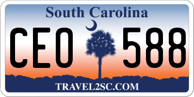 SC license plate CEO588