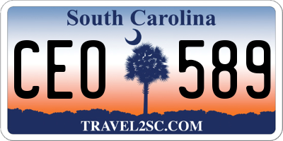 SC license plate CEO589