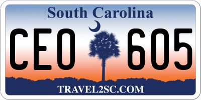 SC license plate CEO605