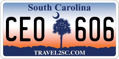 SC license plate CEO606