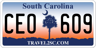 SC license plate CEO609
