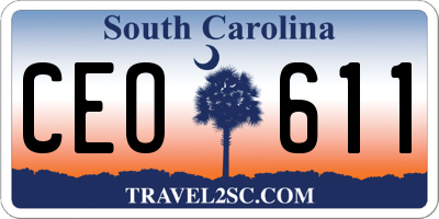 SC license plate CEO611