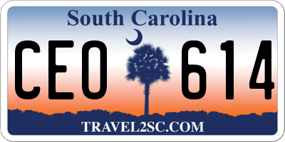 SC license plate CEO614