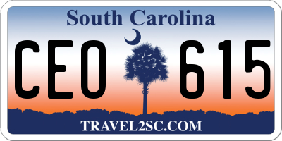 SC license plate CEO615