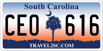 SC license plate CEO616