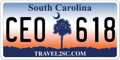 SC license plate CEO618
